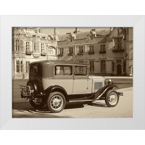 Vintage Cars I White Modern Wood Framed Art Print by Vision Studio