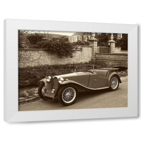 Vintage Cars II White Modern Wood Framed Art Print by Vision Studio