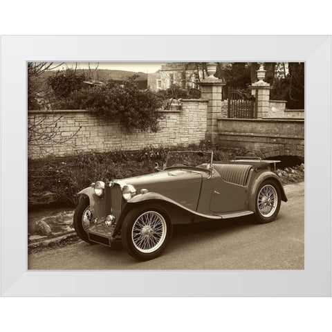 Vintage Cars II White Modern Wood Framed Art Print by Vision Studio