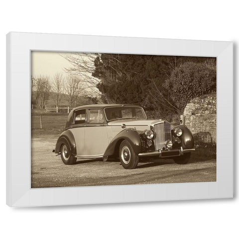 Vintage Cars III White Modern Wood Framed Art Print by Vision Studio