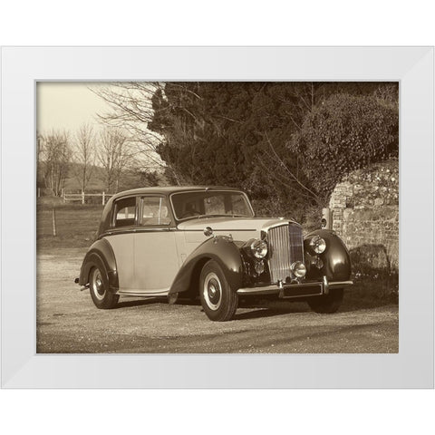 Vintage Cars III White Modern Wood Framed Art Print by Vision Studio