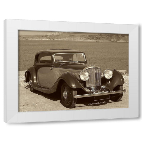 Vintage Cars IV White Modern Wood Framed Art Print by Vision Studio
