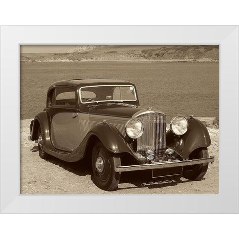 Vintage Cars IV White Modern Wood Framed Art Print by Vision Studio