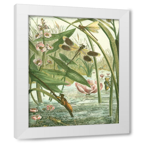 Dragonfly Gathering II White Modern Wood Framed Art Print by Vision Studio