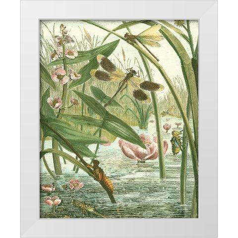 Dragonfly Gathering II White Modern Wood Framed Art Print by Vision Studio