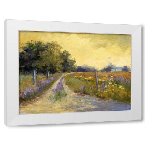 Falls Golden Fields White Modern Wood Framed Art Print by Weber, Mary Jean