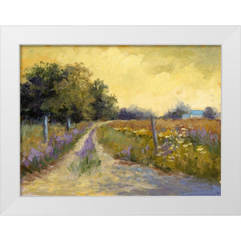 Falls Golden Fields White Modern Wood Framed Art Print by Weber, Mary Jean