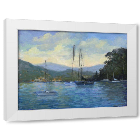 Portofino Bay White Modern Wood Framed Art Print by Weber, Mary Jean