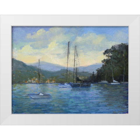 Portofino Bay White Modern Wood Framed Art Print by Weber, Mary Jean