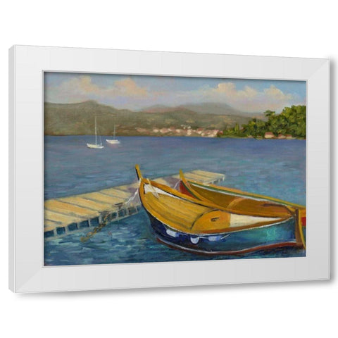 Porto Venere View White Modern Wood Framed Art Print by Weber, Mary Jean