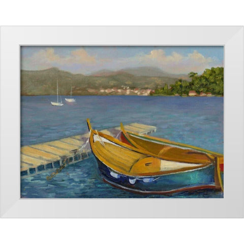Porto Venere View White Modern Wood Framed Art Print by Weber, Mary Jean