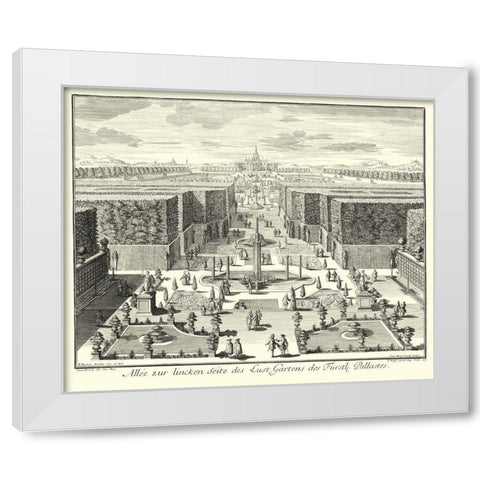 Fountains of Versailles I White Modern Wood Framed Art Print by Decker