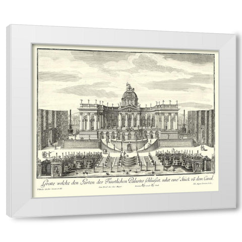 Fountains of Versailles IV White Modern Wood Framed Art Print by Decker