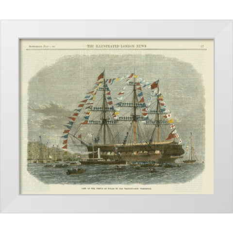 Antique Clipper Ship I White Modern Wood Framed Art Print by Vision Studio