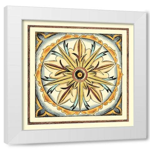 Crackled Cloisonne Tile I White Modern Wood Framed Art Print by Zarris, Chariklia