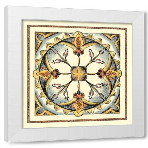 Crackled Cloisonne Tile III White Modern Wood Framed Art Print by Zarris, Chariklia