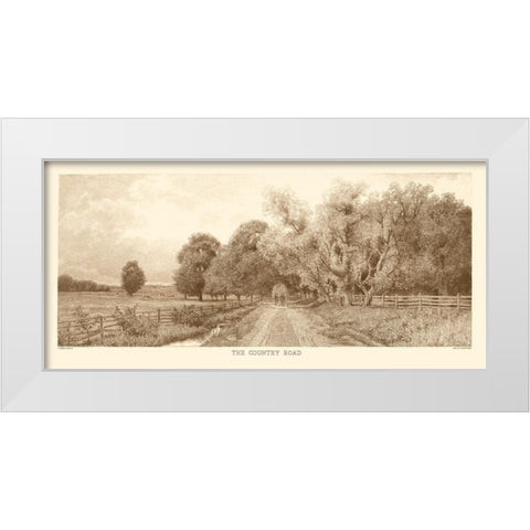 The Country Road Sepia White Modern Wood Framed Art Print by Eaton, C. Harry