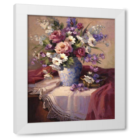 Spring Fling White Modern Wood Framed Art Print by Johnston, Maxine