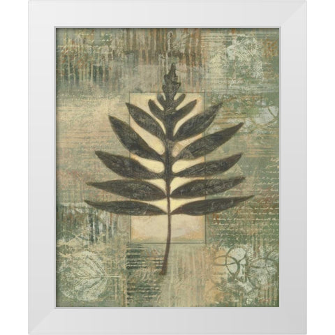 Leaf Textures I White Modern Wood Framed Art Print by Wyatt Jr., Norman