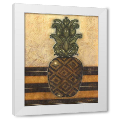 Regal Pineapple I White Modern Wood Framed Art Print by Wyatt Jr., Norman