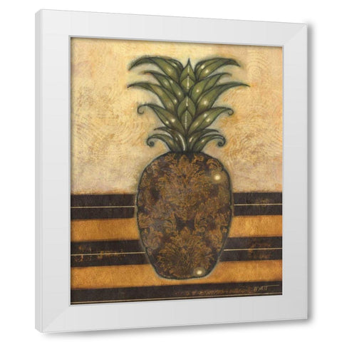 Regal Pineapple II White Modern Wood Framed Art Print by Wyatt Jr., Norman