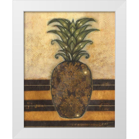 Regal Pineapple II White Modern Wood Framed Art Print by Wyatt Jr., Norman