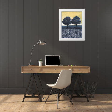Blue Lemon Tree II White Modern Wood Framed Art Print by Wyatt Jr., Norman
