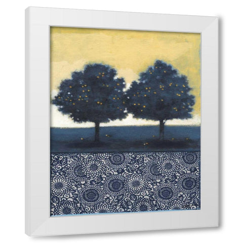 Blue Lemon Tree II White Modern Wood Framed Art Print by Wyatt Jr., Norman