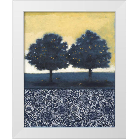 Blue Lemon Tree II White Modern Wood Framed Art Print by Wyatt Jr., Norman
