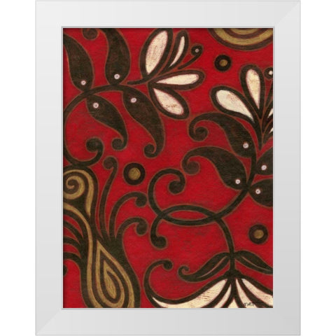 Scarlet Textile II White Modern Wood Framed Art Print by Wyatt Jr., Norman