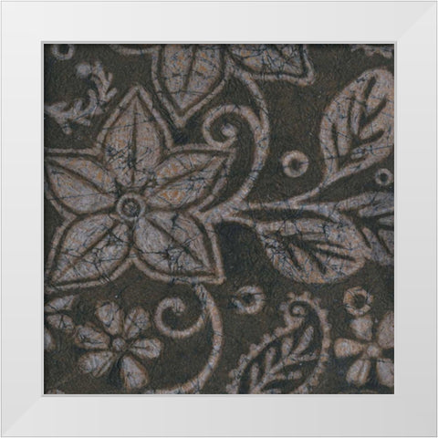 Island Batik I White Modern Wood Framed Art Print by Wyatt Jr., Norman