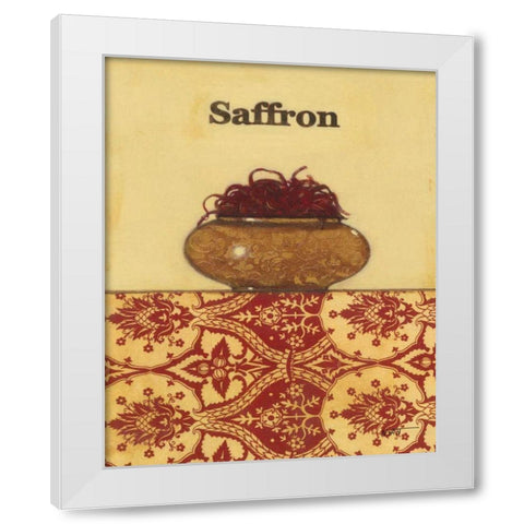 Exotic Spices - Saffron White Modern Wood Framed Art Print by Wyatt Jr., Norman