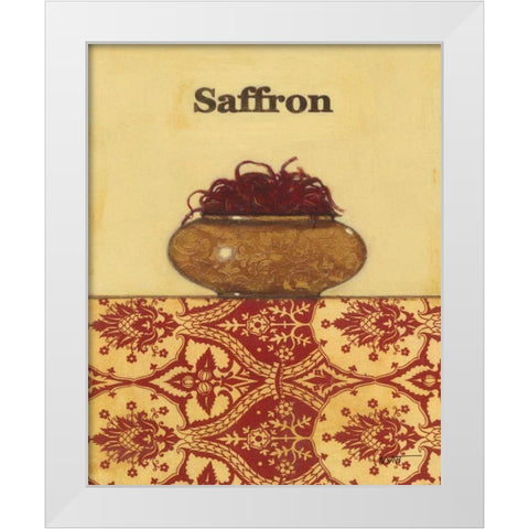 Exotic Spices - Saffron White Modern Wood Framed Art Print by Wyatt Jr., Norman