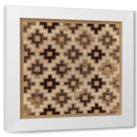 Antique Mudcloth II White Modern Wood Framed Art Print by Wyatt Jr., Norman