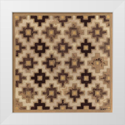 Antique Mudcloth II White Modern Wood Framed Art Print by Wyatt Jr., Norman