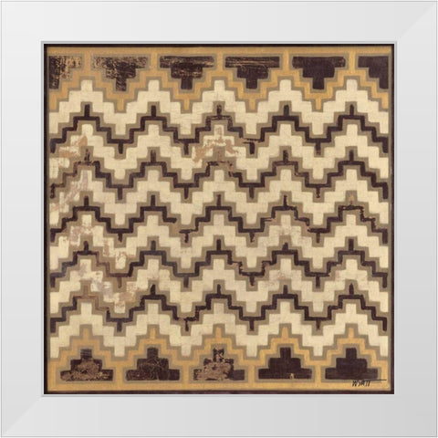 Antique Mudcloth III White Modern Wood Framed Art Print by Wyatt Jr., Norman