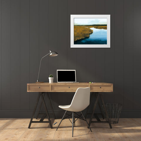 Wet Lands I White Modern Wood Framed Art Print by Wyatt Jr., Norman