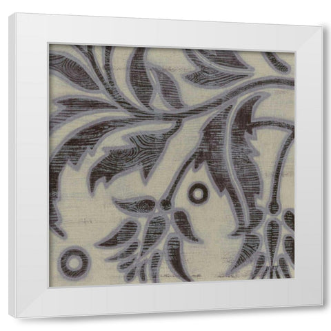 Iris Woodcut I White Modern Wood Framed Art Print by Wyatt Jr., Norman