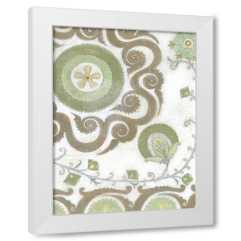 Earth Suzani II White Modern Wood Framed Art Print by Wyatt Jr., Norman