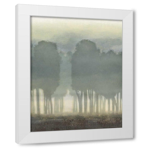 Treeline Haze I White Modern Wood Framed Art Print by Vision Studio