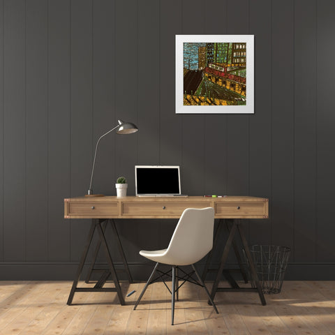 City One White Modern Wood Framed Art Print by Davis, Andrea