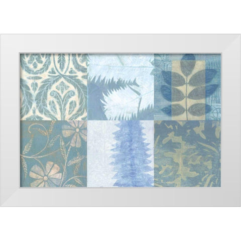 Blue Textures I White Modern Wood Framed Art Print by Vision Studio