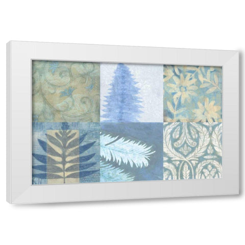 Blue Textures II White Modern Wood Framed Art Print by Vision Studio