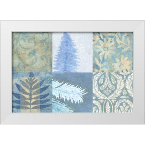 Blue Textures II White Modern Wood Framed Art Print by Vision Studio