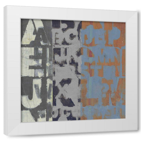 Alphabet Overlay I White Modern Wood Framed Art Print by Vision Studio