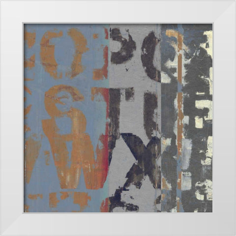 Alphabet Overlay II White Modern Wood Framed Art Print by Vision Studio