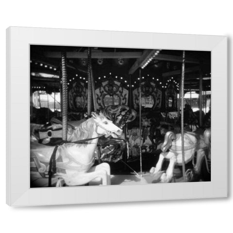 Carousel I White Modern Wood Framed Art Print by Christensen, Jim