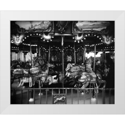 Carousel II White Modern Wood Framed Art Print by Christensen, Jim