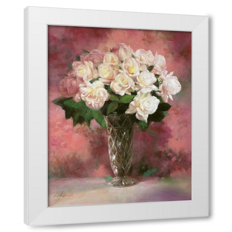 Floral Still Life III White Modern Wood Framed Art Print by Bo, Li