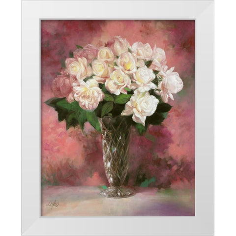 Floral Still Life III White Modern Wood Framed Art Print by Bo, Li